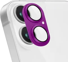 紫 iPhone16 /16plus用 カメラ保護 全面保護 9H強化ガラス アルミ合金 レンズカバー