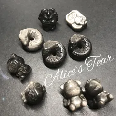 ♤ ♣︎ シルバーオブシディアン ♧ ♠︎ 銀黑曜石パーツ☆天然石