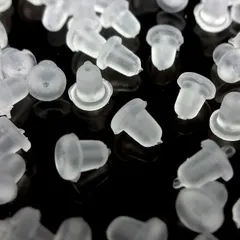 P-364 樹脂 ピアスキャッチ【4mm】20個入 10ペア シリコン ゴムキャッチ バックキャッチ 落ちない 外れにくい キャッチャー キャッチ 留め具 クリアー 透明 アクセサリー パーツ ハンドメイド 金属アレルギー対策