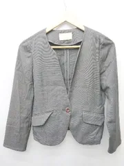 ◇ any SiS エニィスィス ノーカラー 長袖 ジャケット サイズ2 ダークグレー レディース P  【1407260023104】