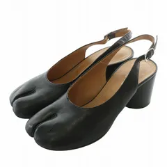 マルタンマルジェラ 22 Martin Margiela 22 TABI PUMPS タビ パンプス レザー チャンキーヒール ストラップ 37 24cm 黒 ブラック S58WL0210 /XZ ■GY40のサムネイル