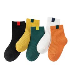 【数量限定】ソックス ロング ソックス カラフル スクール 男の子 スポーツソックス くつした ボーイズ 5足セット ソックス キッズ 通学 子供用靴下 綿 QINTIAN