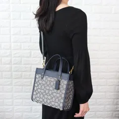 COACH コーチ フィールド トート バッグ 22 ロゴ ジャカード C3865 B4RH3 MIDNIGHT NAVY ミッドナイト ネイビー