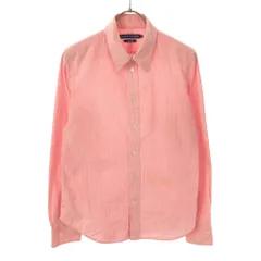 ラルフローレン ストライプ 長袖 コットンシャツ 8 ピンク×ホワイト RALPH LAUREN レディース 古着 【240416】 メール便可