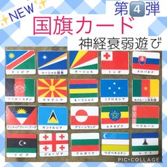 国旗カード　第４弾　神経衰弱　モンテッソーリ レクリエーション　おうちモンテ　おうち遊び　知育カード