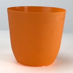 プラ鉢 3号 スタンダード丸鉢リーフ模様 オレンジ 3.5TKM 幅9.2cm×高さ8.5cm 
