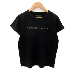 アニエスベー agnes b. Tシャツ カットソー 半袖 ラウンドネック プリント 2 黒 ブラック /SY30