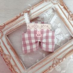 001 【ぬい服】10cm 12cm 14cm ピンク　チェック　うさぎ