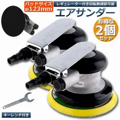 エアサンダー 2個セット 空気圧 ダブルアクション エアーツール 空気圧サンダー コンプレッサー 車 洗車 ポリッシャー DIY 工具 研磨 磨き 木材 サンドペーパー やすりのサムネイル