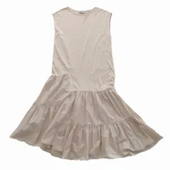 nano universe ナノユニバース タイプライタードッキングワンピース ノースリーブ ベージュ サイズM レディース 【中古】