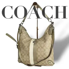 良品 4989 COACH コーチ ショルダーバッグ シグネチャー ベージュ