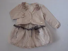 トッカバンビーニ tocca bambini アウトレット 子供服 女の子 約 80cm 90cm ベビー服 長袖 薄手 カーディガン スカート ピンク ベージュ フォーマル 2点 春 夏 ★3 セットアップ ガールズ キッズ 【中古】 ユーズド
