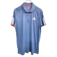 adidas 半袖 ポロシャツ Mサイズ アディダス ブルーグレー スポーツ 古着卸 アメリカ仕入 t2406-3448