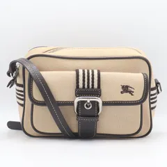 バーバリー ブルーレーベル ZAE34-441-40 ベージュ系 キャンバス シルバー金具 レディースショルダーバッグ YUM 2000000 NSK