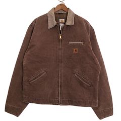 00年代 Carhartt カーハート デトロイトジャケット ワーク ダック地 ブラウン (メンズ X-LARGE) 中古 古着 A0198