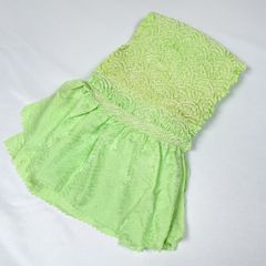帯揚げ　黄緑　中抜き絞り
