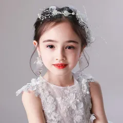 子供用ドレス飾り イヤリング ドレスアクセサリー 髪飾り 可愛い 女の子 アクセサリー パール ヘアクリップ イベント 誕生日 結婚式 プレゼント シンプル クラシカル 花 発表会 音楽会 ピアノ 舞台 演出HZQ8075