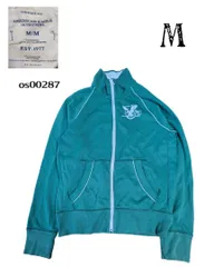 AMERICAN EAGLE アメリカンイーグル古着刺繍フルジップos00287スウェット緑Mのサムネイル