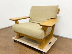 カリモク シングル 花柄 リクライニングソファ 1人掛け レトロ