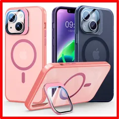【セール中】 iPhone 14 Plus 用_ピンク WTAIYUN【レンズ保護+スタンド一体】iPhone 14 Plus 用 ケース MagSafe 対応