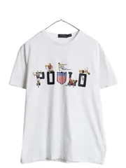 【お得なクーポン配布中!】 ポロ ラルフローレン プリント 半袖 Tシャツ メンズ レディース M カットソー シングルステッチ オリンピック 星条旗 アメリカ代表 限定 白