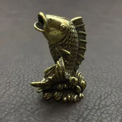 真鍮 置物 ビンテージ 風水 開運 金運 縁起物 ヴィンテージ レトロ 真鍮製 置き物 オブジェ アンティーク ハンドメイド パーツ 魚 コイ 鯉 17