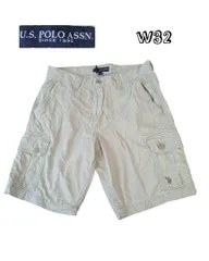 OR00171海外企画U.S. POLO ASSN.　チノカーゴショーツ　ベージュ　w32