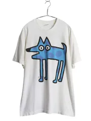 【お得なクーポン配布中!】 90s USA製 ポップ アート イラスト プリント Tシャツ メンズ L / 古着 オールド パロディ キャラクター グラフィック シングルステッチ 白