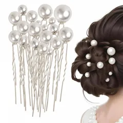 新品 YFFSFDC Ｕピン ヘアピンパール 髪飾りパールピン5サイズ18 本入り髪留め ヘアクリップヘアアクセサリーパーティ 結婚式卒業式 成人式 和装 花嫁 撮影普段使いおしゃれ ギフトシルバー