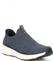 【送料無料】 スケッチャーズ メンズ スニーカー シューズ Edgeride Commissioner Relaxed Fit Machine Washable Slip-On Sneakers Navy/Orange