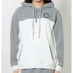 【CECIL McBEE green】バイカラーハーフジップニットパーカー（ｸﾞﾚｰ）【Mサイズ】  M356