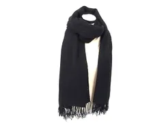 Giorgio Armani カシミヤ100%マフラー 黒 ロゴ入り、未使用美品 リバーシブルカシミヤマフラー(ストール・マフラー・スヌード