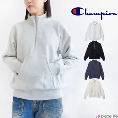 正規取扱店チャンピオン Champion ハーフジップトレーナー トップス スウェット リバースウィーブ(R) ハーフジップスウェットシャツ メンズ レディース ユニセックス 春 秋 冬 M L XL C3-Y017 040 シルバーグレー