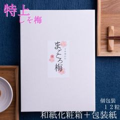 超大粒　和紙包装済　敬老の日　プレゼント　化粧箱　送料無料　完熟紀州南高梅　特上しそ梅干し　安全安心の産地直送　和歌山県産　うめぼし　宅配便　１２粒入り
