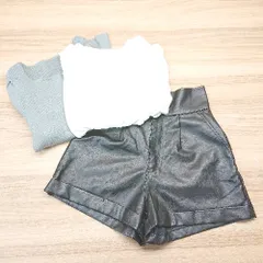 ◇ 《 GRL まとめ売り3点セット サイズM/L リブ フェイクレザー ギャザー ニット/ブラウス/パンツ レディース 》 E  【1310050041144】