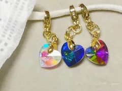 A級ガラス ハートチャーム