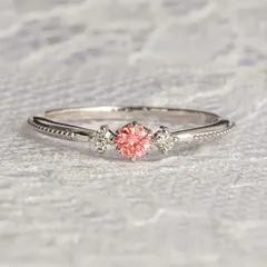 Pt950ラボグロウンピンクダイヤモンドハーフエタニティリング0.47ct日本製