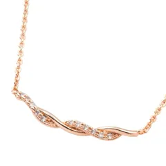 【ピンクゴールド × ワンサイズ】[Cream dot. クリームドット公式] ネックレス レディース ショート シンプル チェーン キュービックジルコニア メタル ツイスト ひねり 大人 上品 エレガント シンプル オフィス 通勤 会社