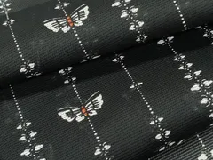 平和屋着物＊夏物 小紋 絽 舞蝶芝文 洗える着物 DAAU3841du