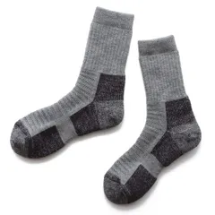 ロングトレイル スキー トレッキング スノーボード 山登り クルー丈 毛混 SOCKS 抗菌防臭 MOUNTAINEERING パイル編み ソックス メンズ＆レディース 登山 ソックス メリノウール 靴下 [ナイガイ] 90301018