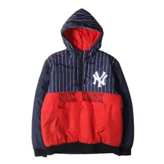 Majestic マジェスティック ジャケット サイズ:L MLB ニューヨーク・ヤンキース プルオーバー 中綿 ジャケット ネイビー レッド 紺赤 アウター ブルゾン 上着【メンズ】