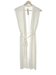Rick Owens Lilies リックオウエンス リリーズ ビスコースベルテッドノースリーブロングカーディガン ホワイト 38のサムネイル
