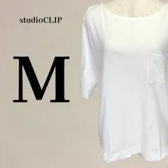 美品 studio CLIP レースポケット綿麻 ドルマンスリーブ Tシャツ M