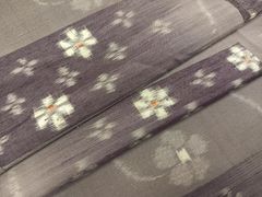 未使用 博多織の半幅帯 格子に燕柄 琉球絣 白地 - メルカリ