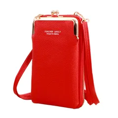 [ulterra] ウルテラ ショルダーバッグ スマホショルダー レディース レッド 赤 斜めがけ 大容量 可愛い おしゃれ 肩掛け ポシェット ポーチ 財布 携帯ポーチ スマホポーチ スマホ [レッド]