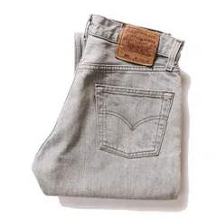 90's USA製 リーバイス Levi's 501 先染め グレー デニムパンツ (W30 L32) 薄灰系 赤タブ 90年代 アメリカ製 旧タグ オールド 1995年製　アメリカ古着 USED  ビンテージ ヴィンテージ