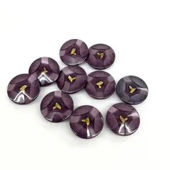 【特価】手芸　ボタン　紫・ゴールド系　約20mm　9個まとめ売り