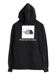 【お得なクーポン配布中!】 US企画 ノースフェイス 両面 プリント スウェット フード パーカー レディース S 古着 The North Face プルオーバー 裏起毛 トレーナー 黒