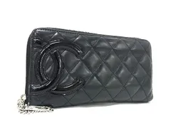 CHANEL シャネル 財布 カンボンライン A50078 ブラック レザー レディース ココマーク マトラッセ ラウンドファスナー 長財布 シルバー金具