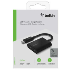 ◇新品未使用品◇BELKIN　ＣＯＮＮＥＣＴ　ＵＳＢ−Ｃ　オーディオ　＋　充電アダプタ　ブラック　F7U081btBLK